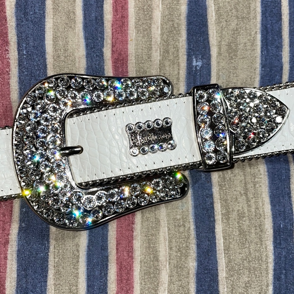 B.B.Simon White Farah Belt Size 32-36
